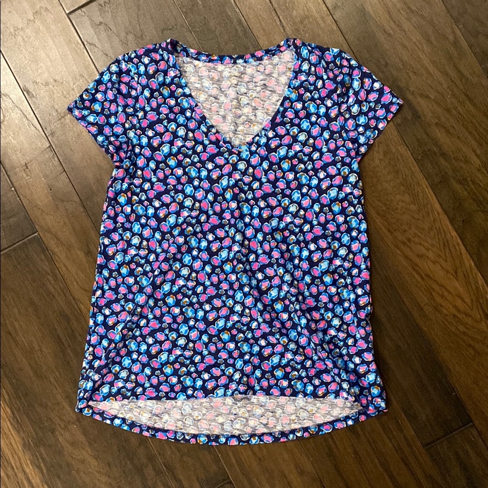 Lilly Pulitzer V-Neck Women's Top - Blue and Pink